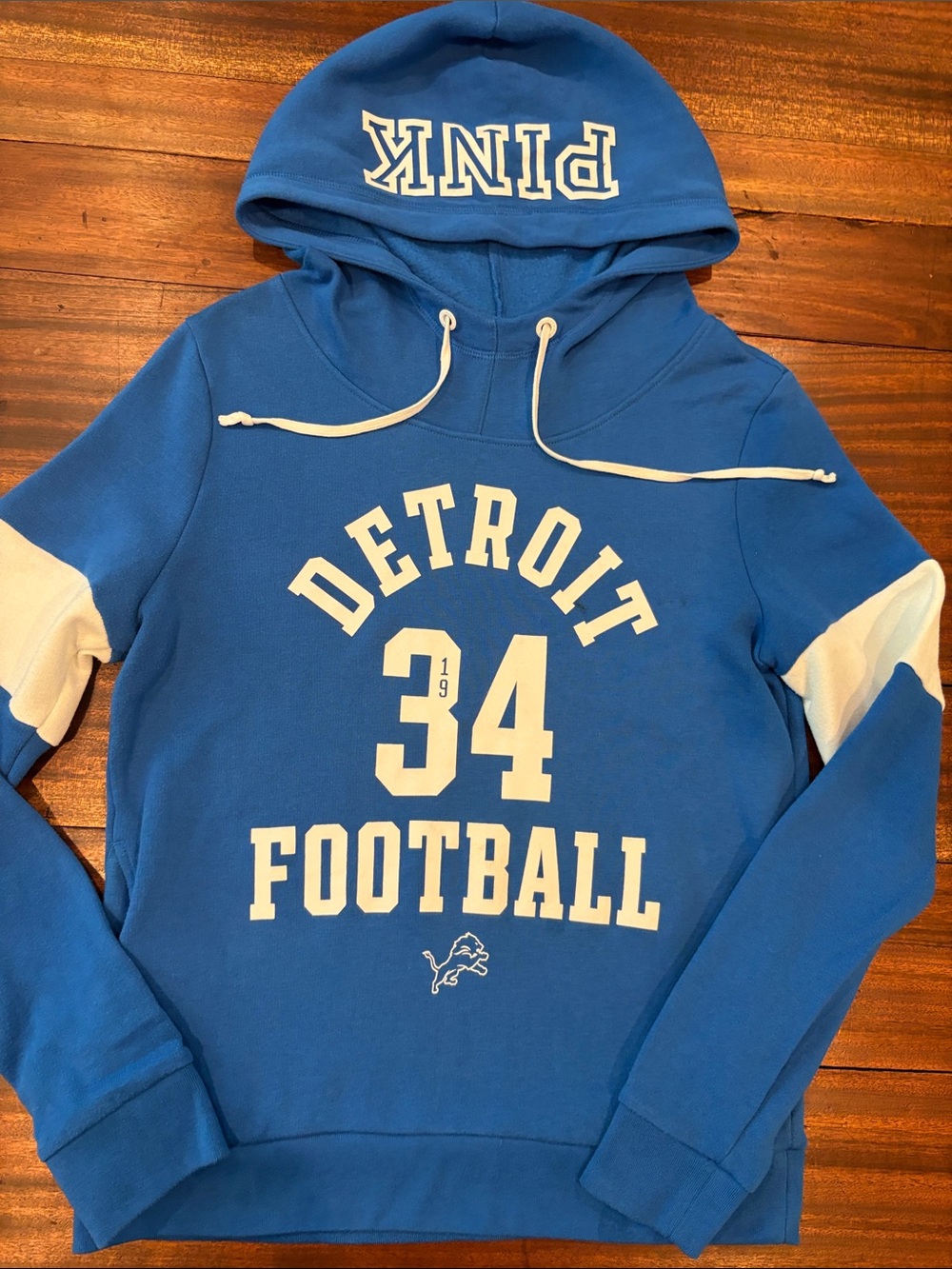 Victoria's Secret PINK Blue Detroit Lions Pullover Hoodie